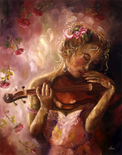 Tender moment for a violon 
22 X 28